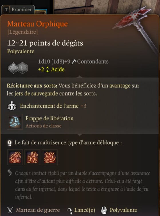 Marteau Orphique - Baldur's Gate 3