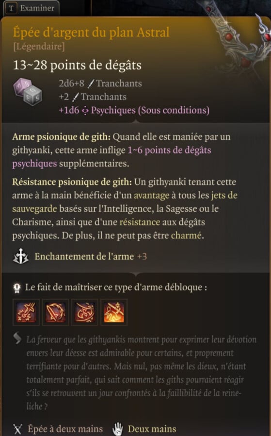 Épée d'argent du plan Astral - Baldur's Gate 3